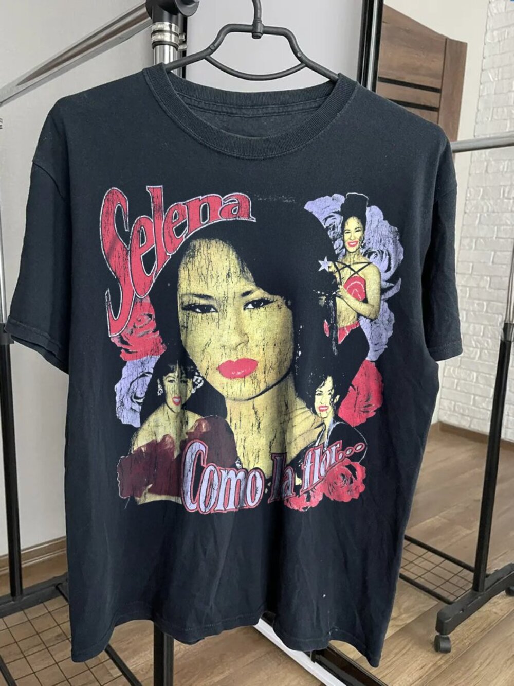 90s Selena Quintanilla Como La Flor Rare Black T-Shirt
